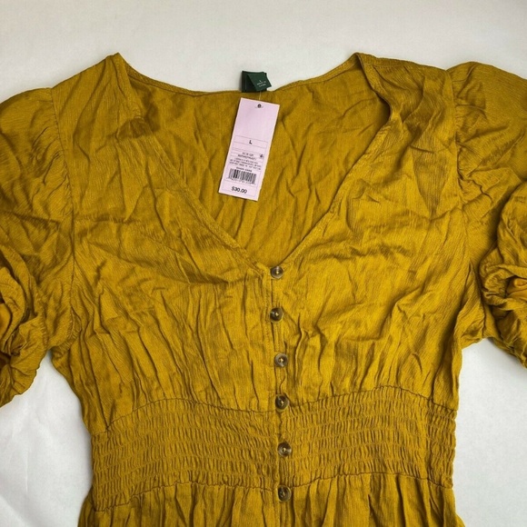 Wild Fable Balloon Sleeve V-Neck Button Romper - Picture 3 of 3